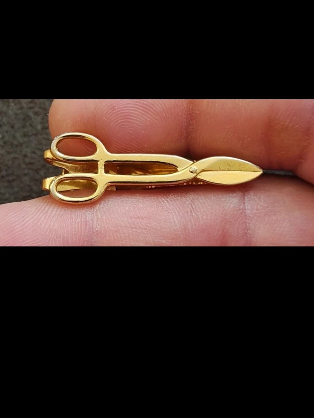 1950s/60s Gold Tone Scissors Tie Bar/Tie Clip